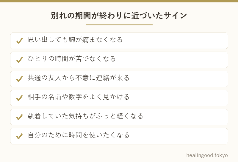 別れの期間が終わりに近づいたサイン